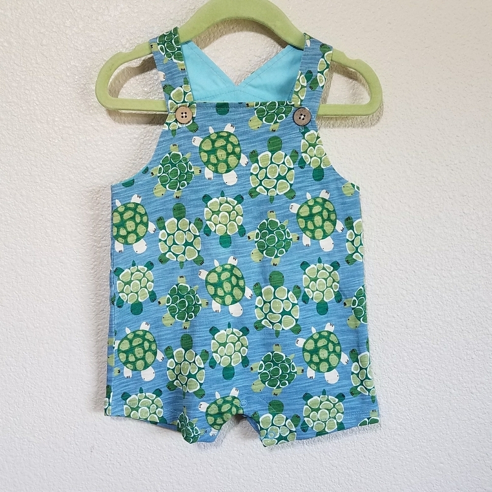 Mudpie Turtle Baby Overalls
